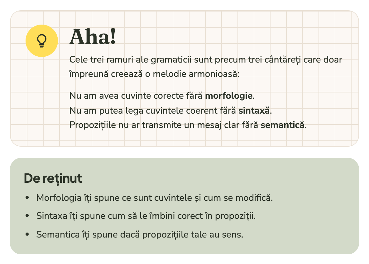 Casetele Aha! și De reținut
